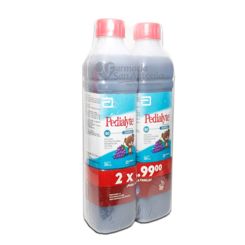 PEDIALYTE 60 UVA 500ML (2 PACK)