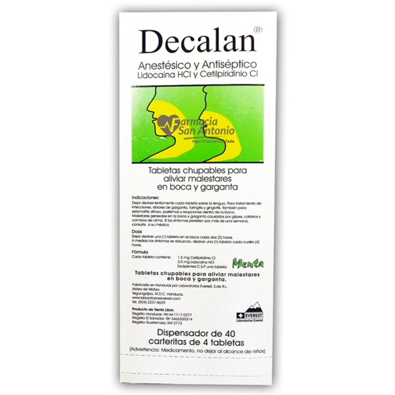 DECALAN 40 SOBRES X 4 TAB - DISPENSADOR