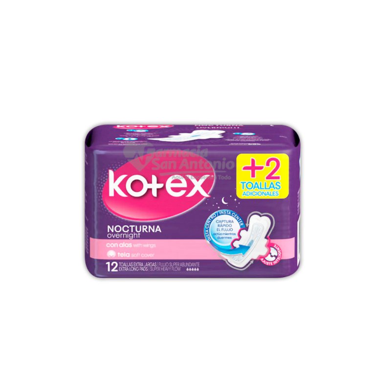 UNIDAD KOTEX NOCTURNA CON ALAS 12