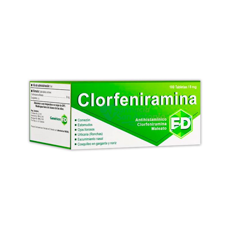 UNIDAD FARDEL CLORFENIRAMINA 4MG SOBRE