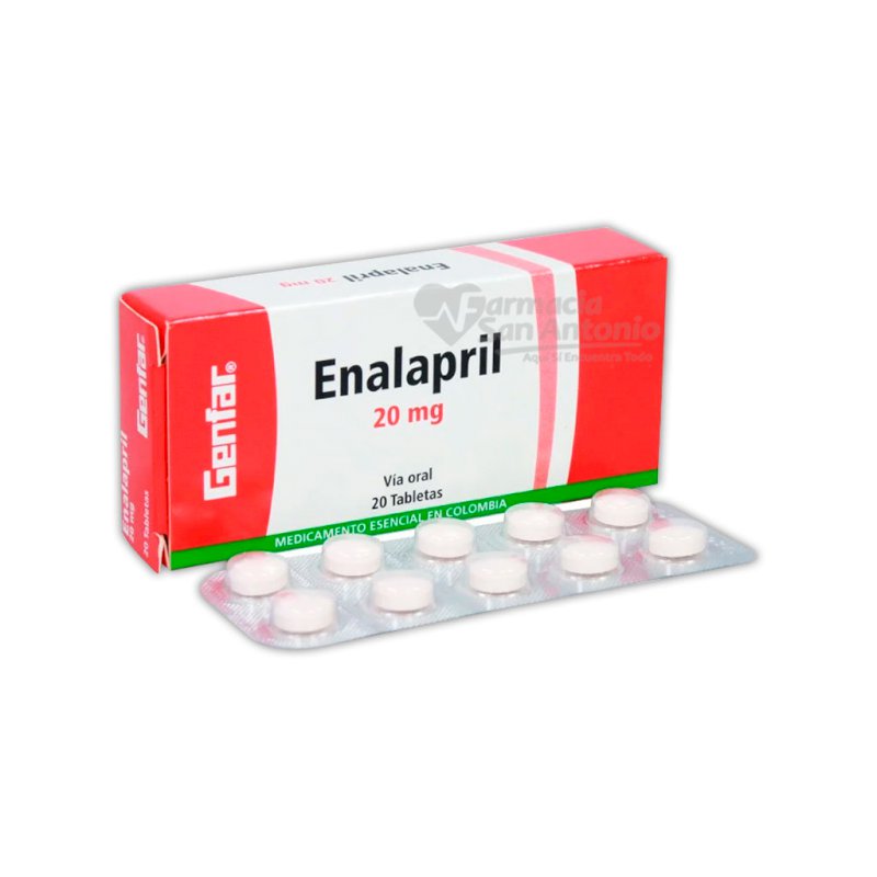 UNIDAD GENFAR ENALAPRIL 20MG X 20 TABS