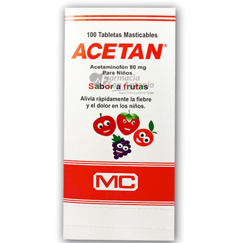 ACETAN MAST 80MG X 100 TAB NIÑO