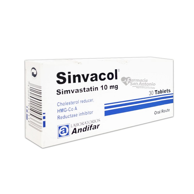 UNIDAD ANDIFAR  SINVACOL 10MG X 30 TGAB