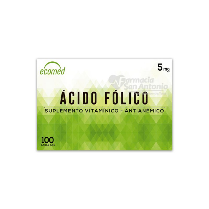 UNIDAD ECOMED ACIDO FOLICO 5MG X 100 TAB