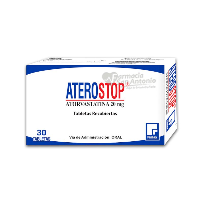 ATEROSTOP ATORVASTATINA 20 MG X 30 CAP