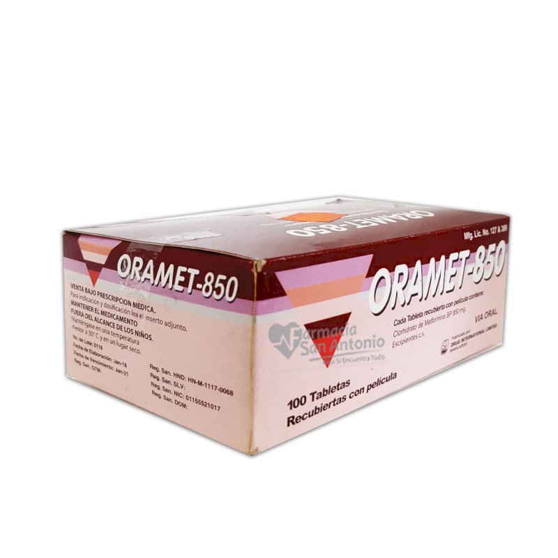 UNIDAD ORAMET-850MG X 100 TAB