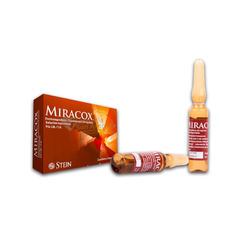 MIRACOX 50MG 5 AMPOLLAS