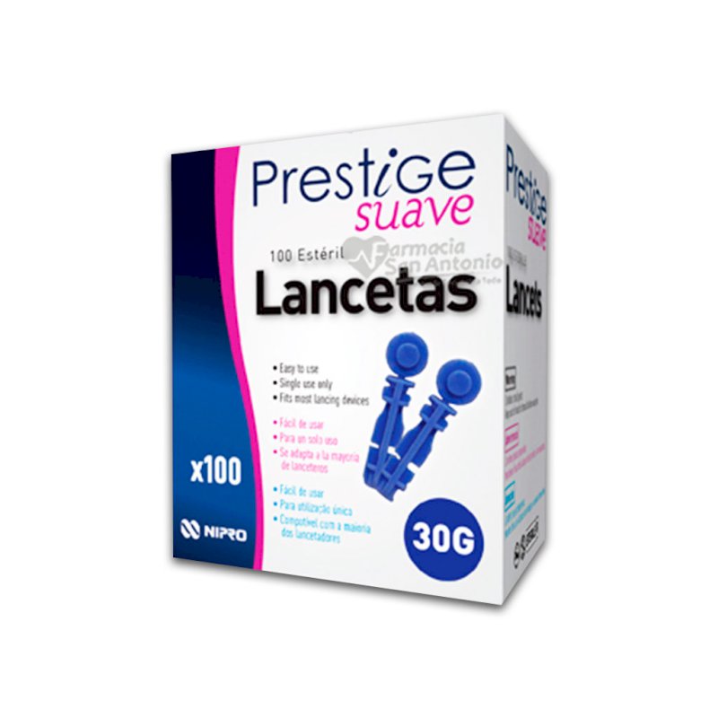 PRESTIGE LANCETAS SUAVE 30G CJ X 100