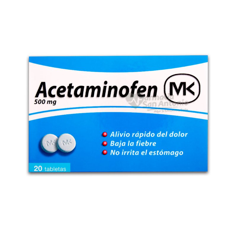 ACETAMINOFEN MK 500MG X 20 TABS