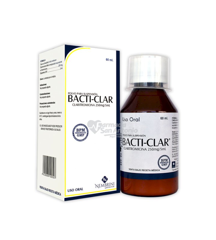 BACTI CLAR 250MG POLVO P/SUSP X 60ML