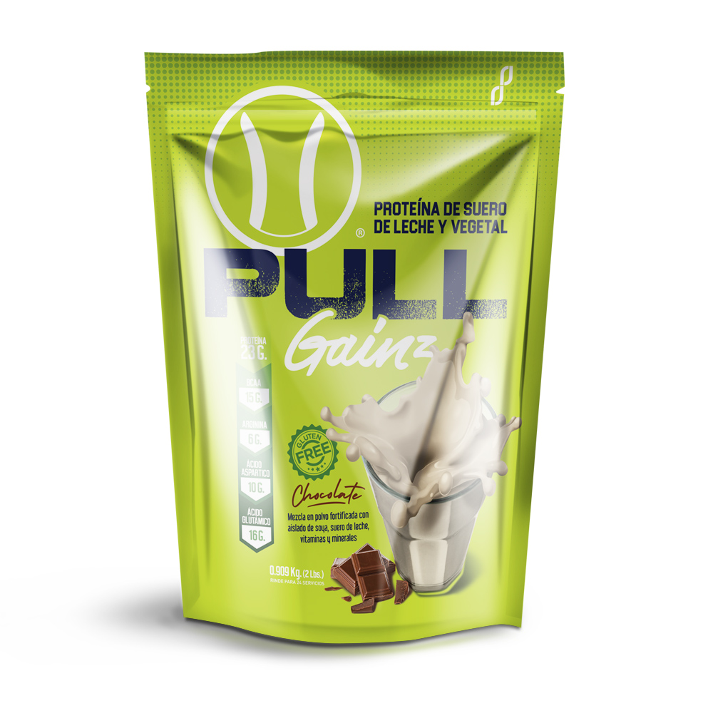 PULL GAINZ CHOCOLATE PROTEINA EN POLVO X 2LBS